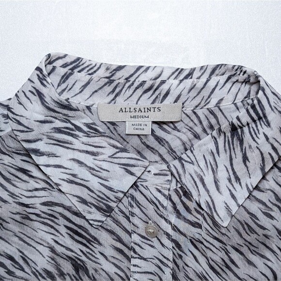 All Saints Bernie Zed Zebra Print Sheer Shirt - Picture 14 of 14